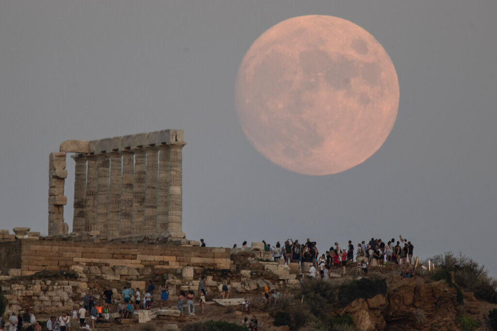 APTOPIX Greece Moon